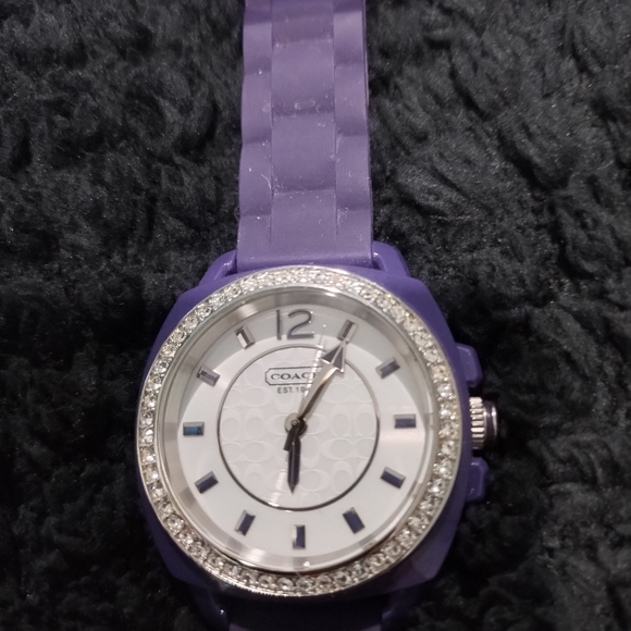 Spring Easter New Coach Purple Silicone Boyfriend Style Watch. Needs New Battery main image 9
